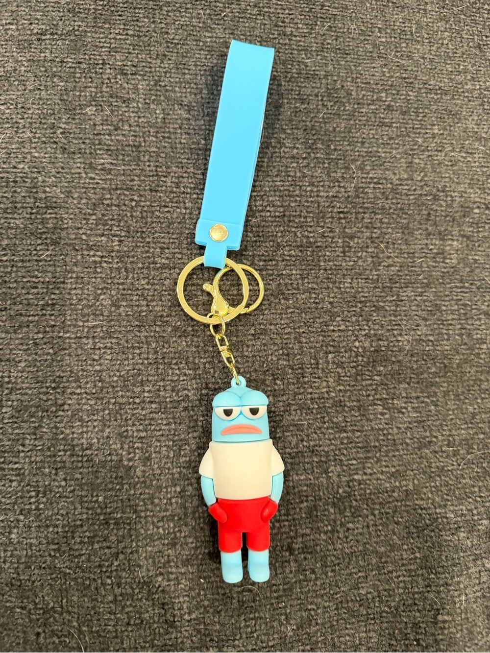Bikini bottom blue fish keychain
